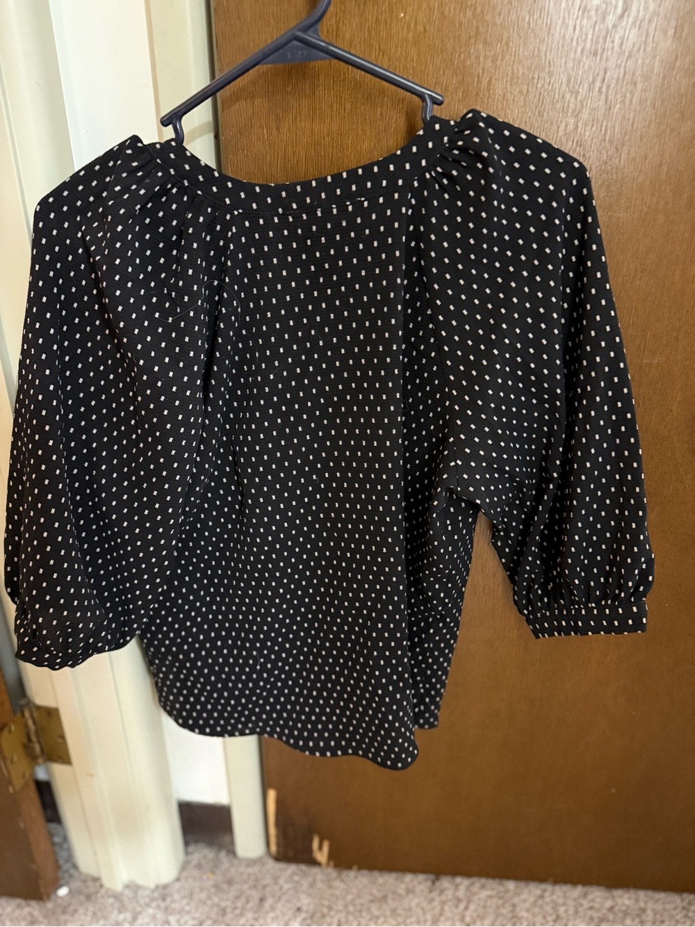 Black Printed Women’s Blouse - Picture 2 of 3